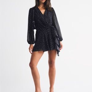 Abercrombie & Fitch Black Polka Dot Mini Dress